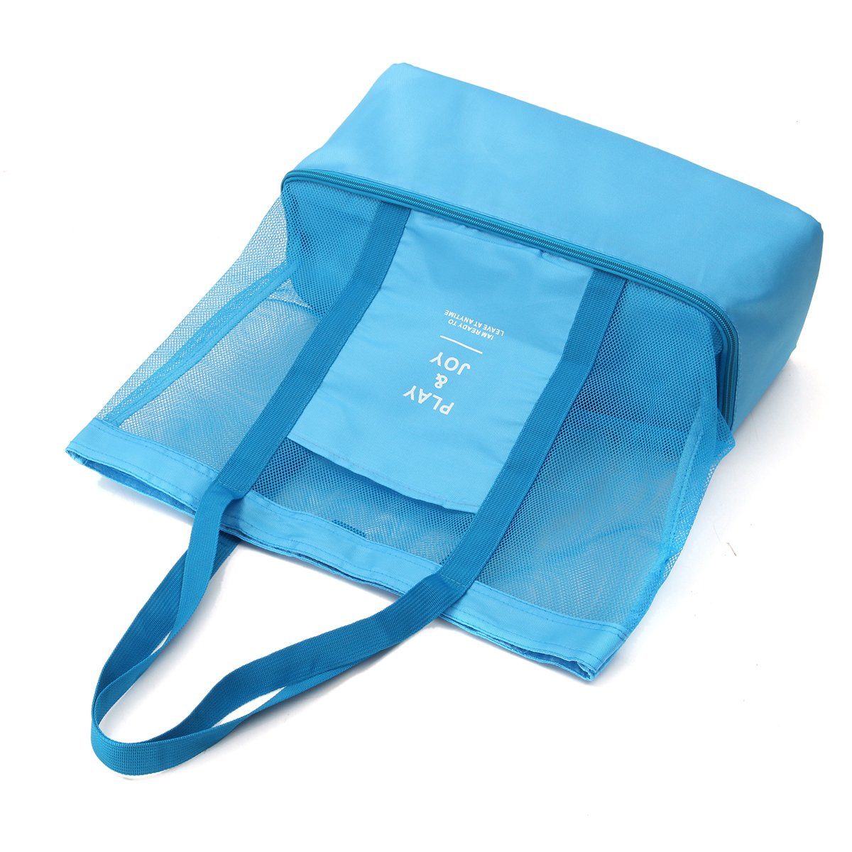 NASUM Tragetasche Mesh Tragetasche + Extra Zipper Pocket Blau (Taschen-Set, 1-tlg., Mesh-Tasche + Reißverschlusstasche), leicht, faltbar & atmungsaktiv