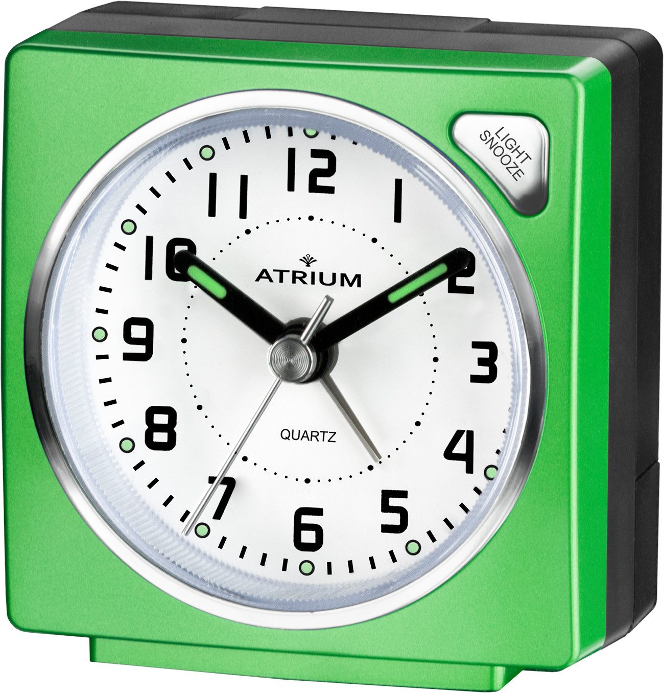 Atrium Reisewecker A903 fließende Sekunde, Snooze, Licht, mini Größe 6x6cm