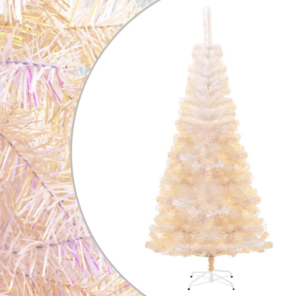 furnicato Künstlicher Weihnachtsbaum Schillernde Spitzen Weiß 210 cm PVC | Künstliche Weihnachtsbäume