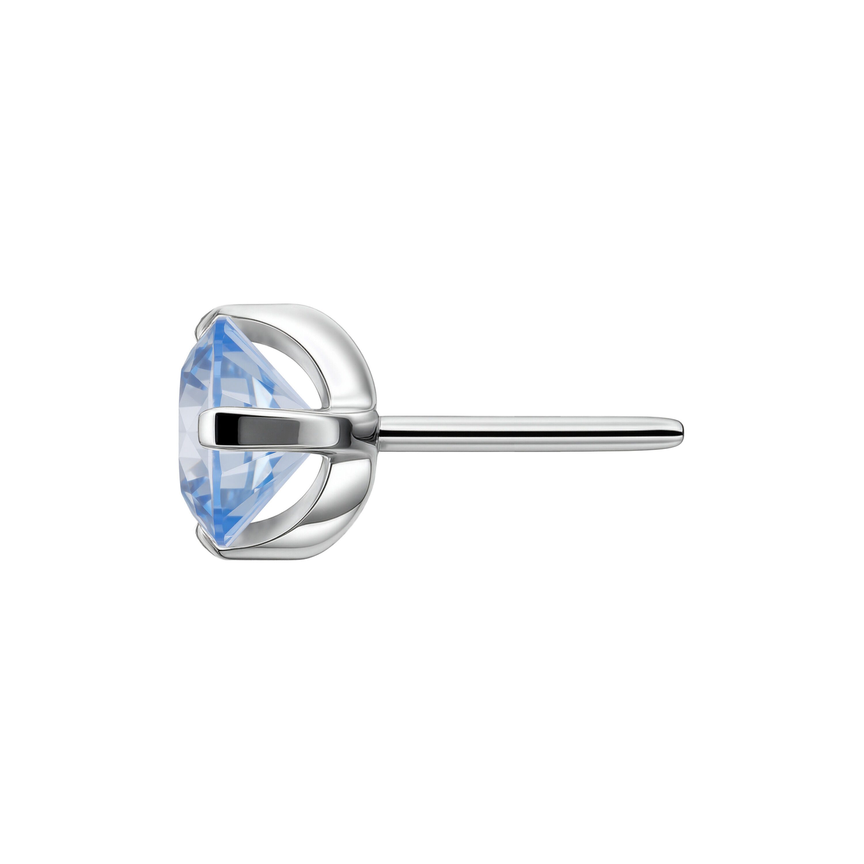 Wildcat Piercing-Set 3-Prong Set Aufsatz für Push Fit Labret für Ohr, Lippe, Nase, 1 Stück, Titan Grad 23 - wasserfest, hautverträglich, Silber-Greyish Blue