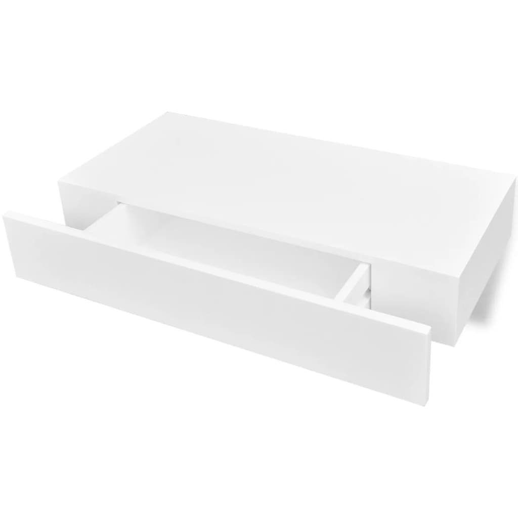 Wandregal möbelando einer aus Schublade in mit cm, LxBxH: Weiß 296601, MDF 25x48x8