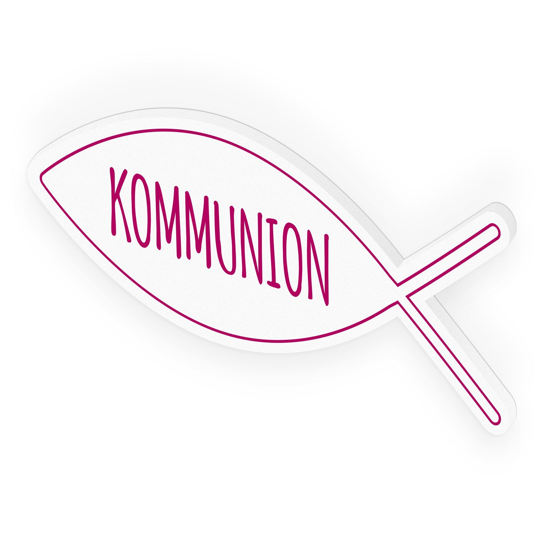 itenga Streudeko itenga Türschild Tischdeko Fisch pink Kommunion 30,0 x 11,5 cm