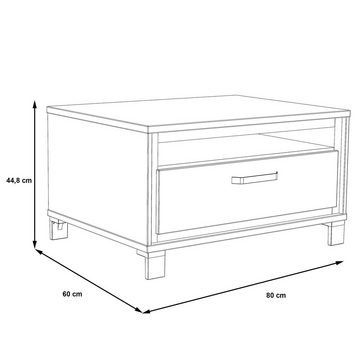 Newroom Couchtisch Winona, Couchtisch Artisan Eiche und schwarze Eiche Modern Wohnzimmertisch