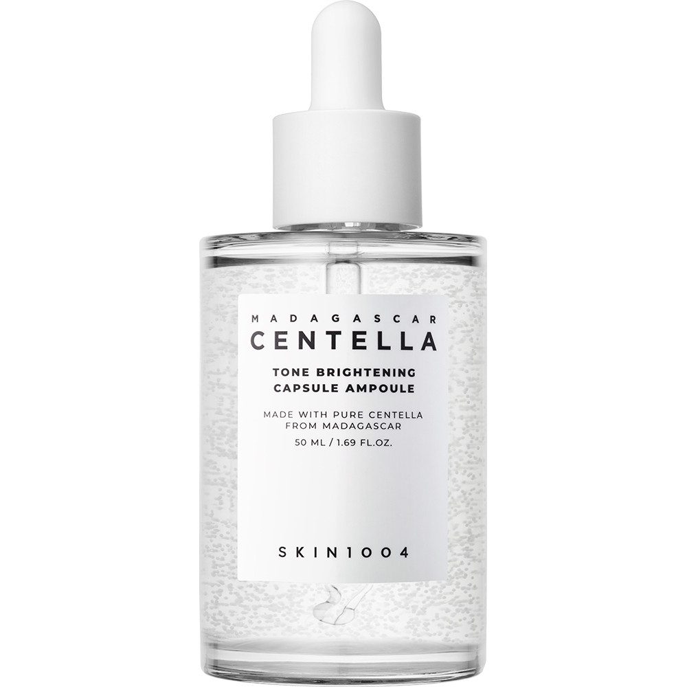 SKIN1004 Gesichtsserum Madagascar Centella Tone Brightening Capsule Ampoule – 50 ml, Strahlender Teint dank 77% Centella Asiatica, Aufhellende Pflege bei Pigmentflecken