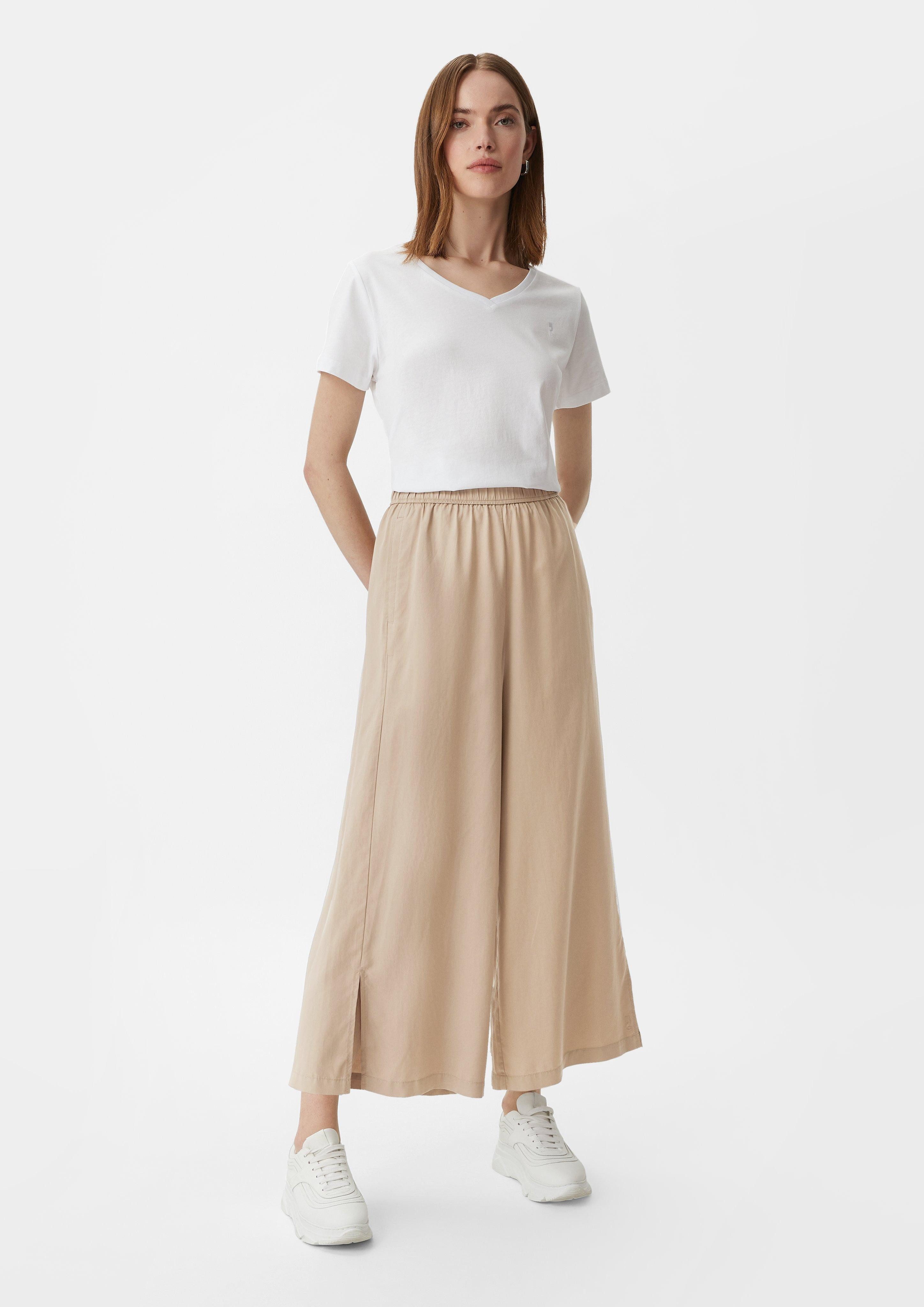 comma casual identity 7/8-Hose Relaxed: Culotte aus Lyocell Garment Dye