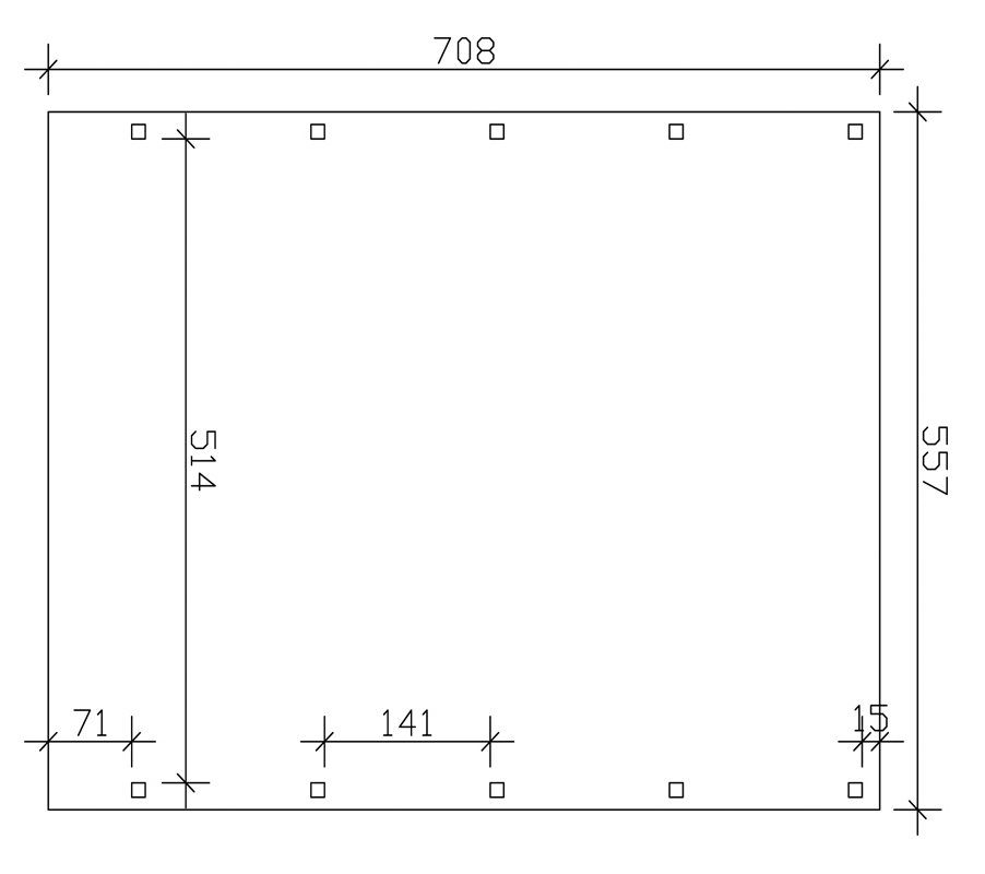Skanholz Doppelcarport Friesland, BxT: 557x708 cm, 207 cm Einfahrtshöhe
