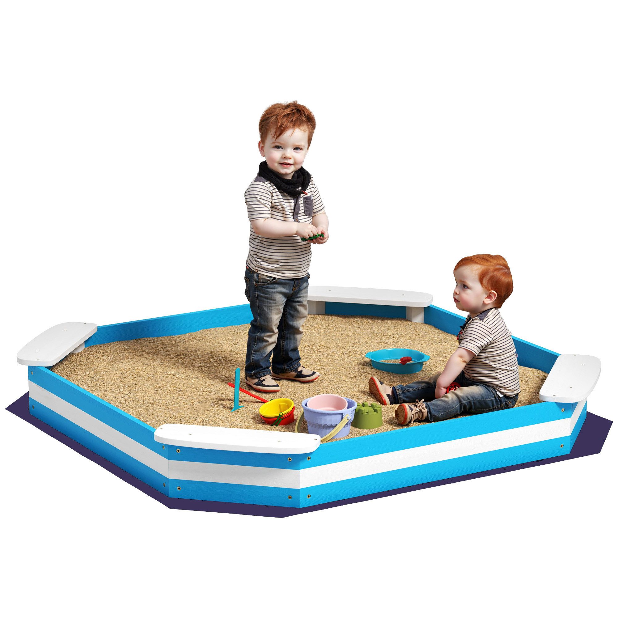 AIYAPLAY Sandkasten Sandbox aus Holz für günstig online kaufen