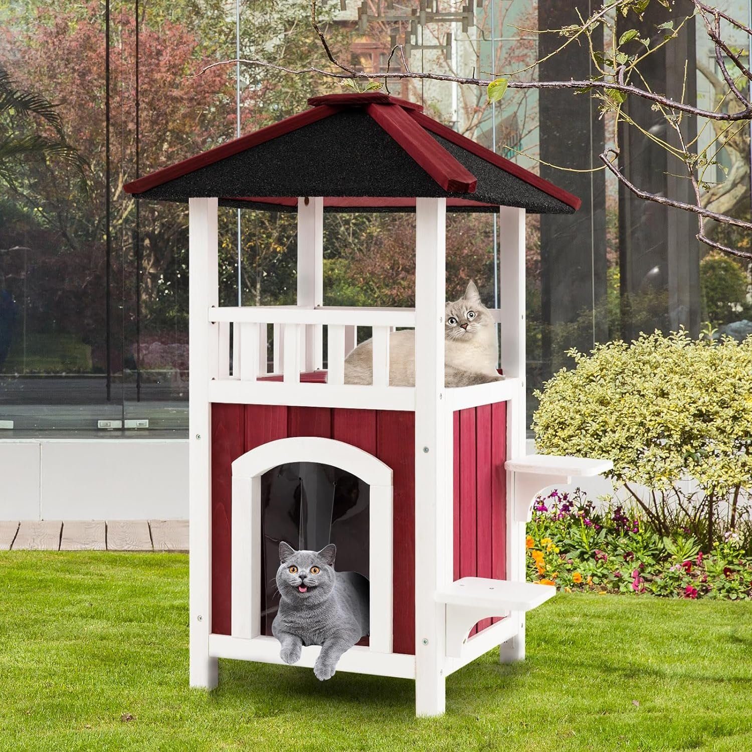 KOMFOTTEU Tierhaus Katzenhaus, PVC-Türvorhang, 58 × günstig online kaufen