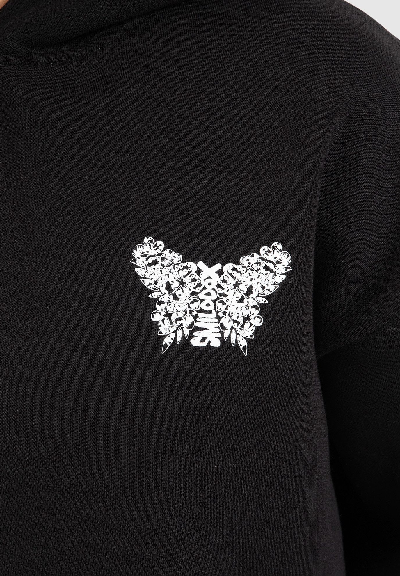 Smilodox Hoodie Nala, Oversize Fit Pullover mit großer Kapuze und Butterfly Print Kapuzenpulli Relaxed Großer Print Kängurutasche Streetwear Fitness