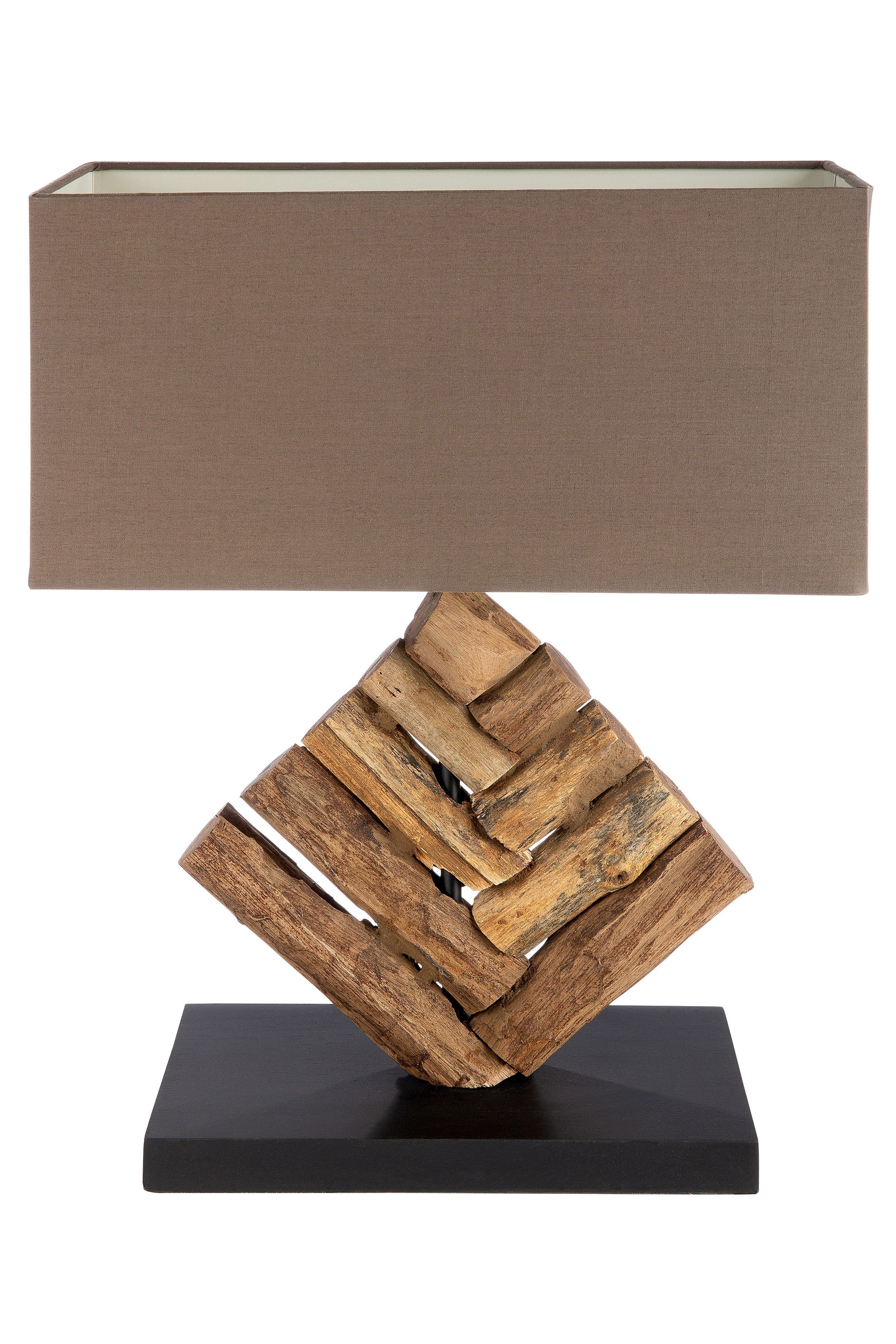 GILDE Schreibtischlampe Maritime Tischleuchte Tribe aus Holz Braun 46cm hoch von Gilde - Marit