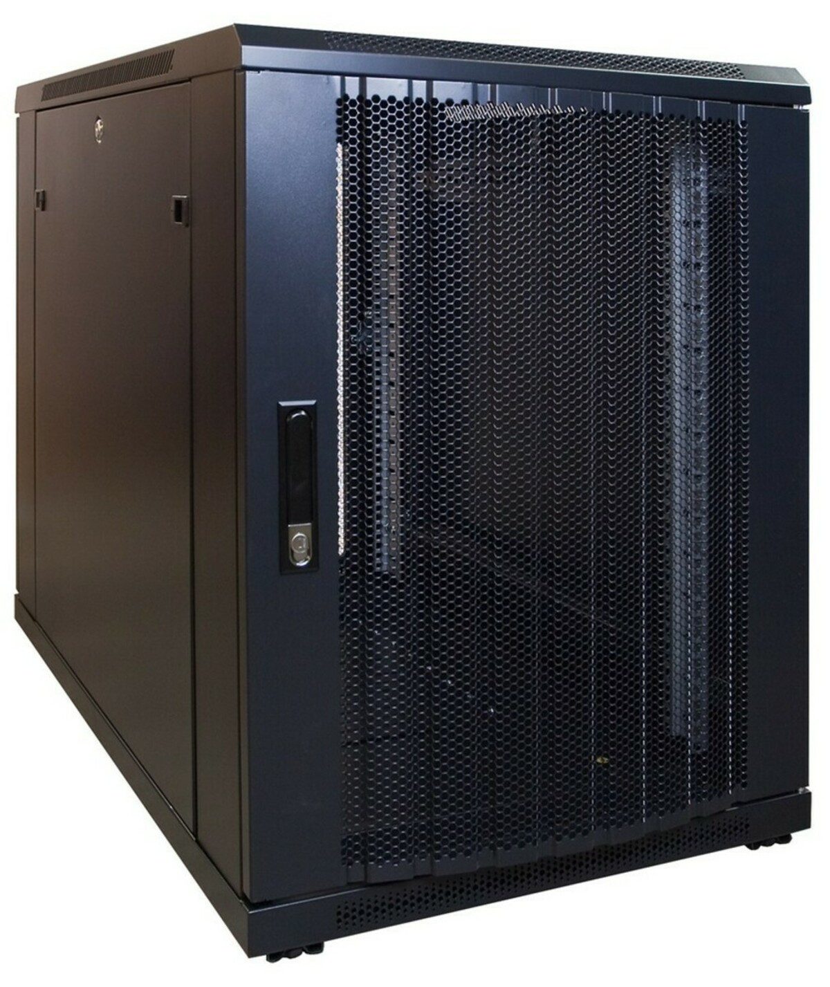 DSIT Serverschrank 15 HE, kleiner Serverschrank, mit perforierter Fronttür (BxTxH) 600 x, 516