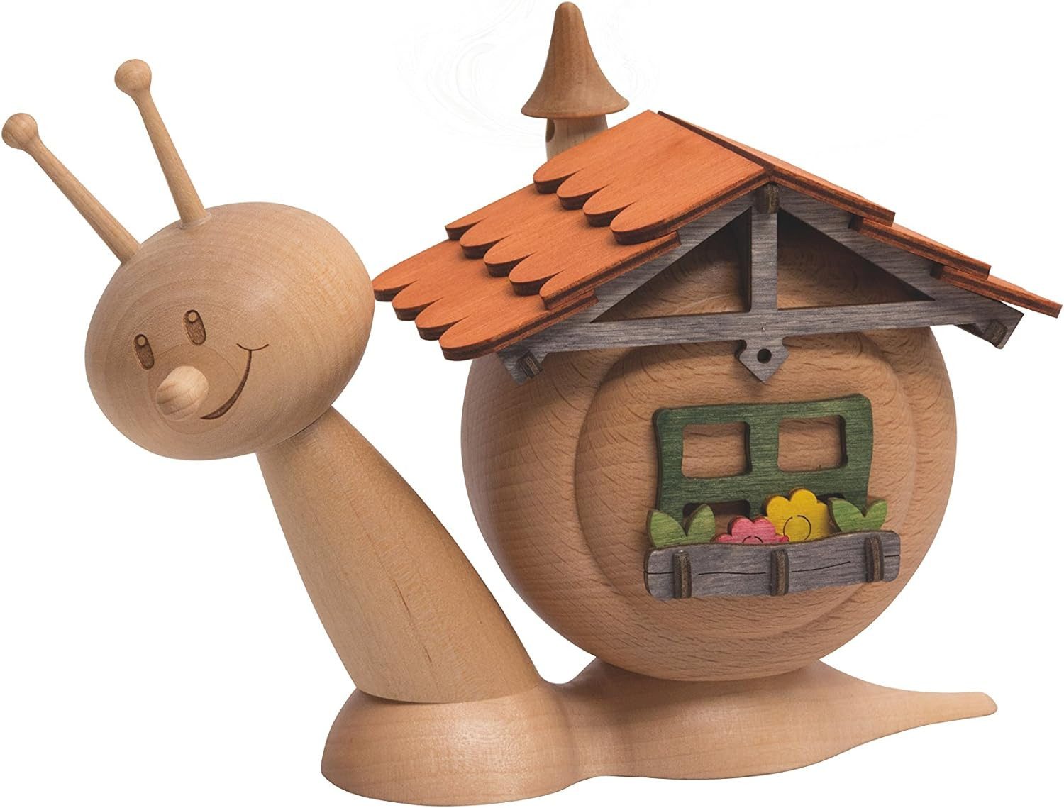 Kuhnert Räucherhaus Kuhnert Rauchschnecke Sunny, Hausschnecke, 37105, Made in Germany, Made in Germany, Erzgebirgische Holzkunst