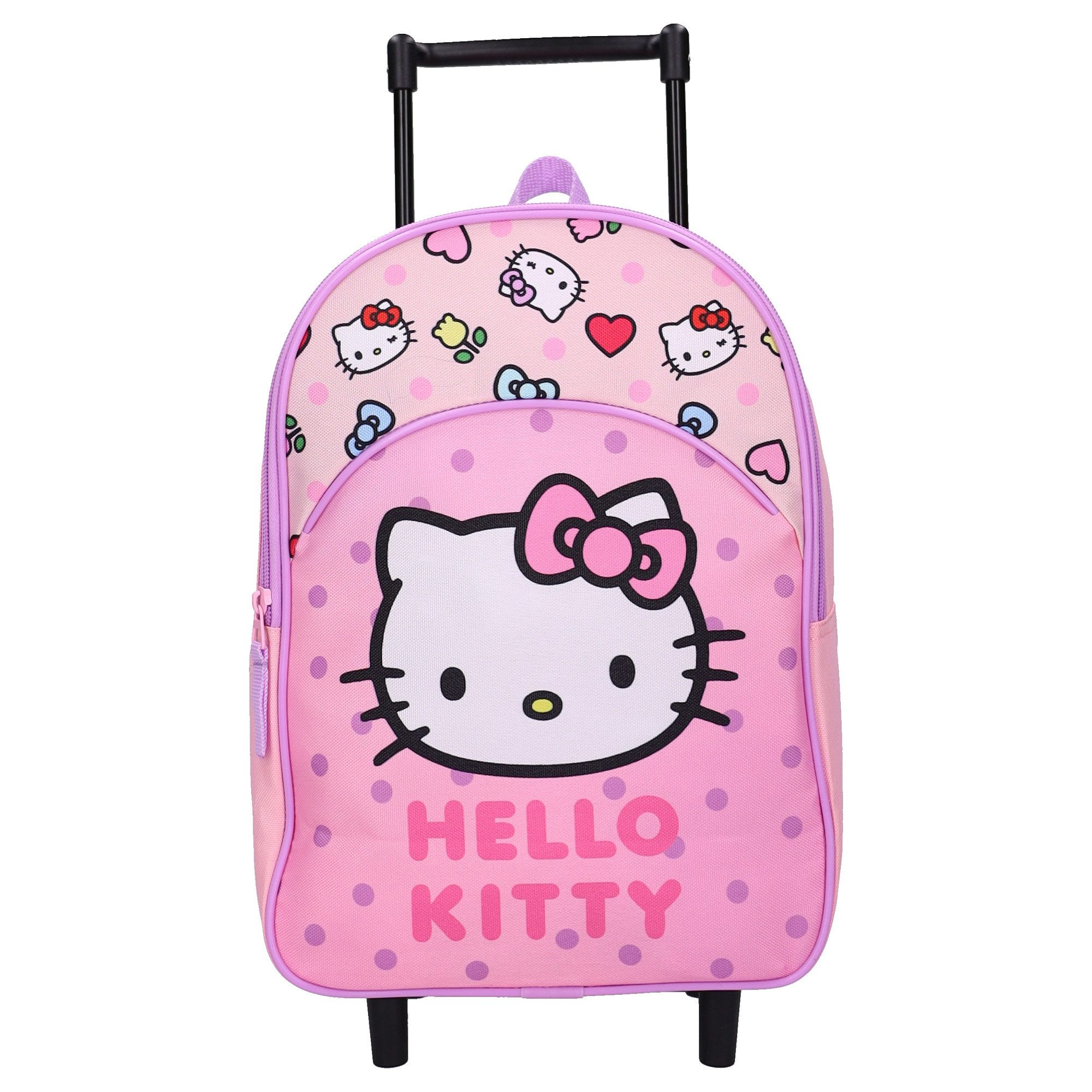 Hello Kitty Trolley Rucksack Kinder Schulrucksack mit Rollen Ziehgriff Tasche