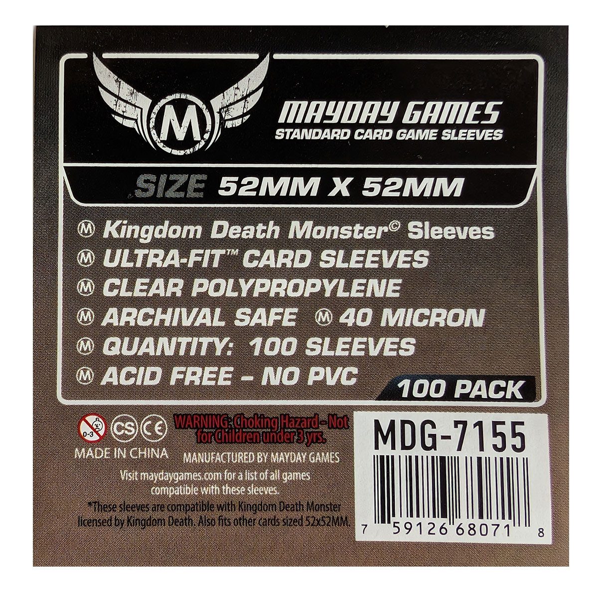 Spiel Standard Card Sleeves Kartenschutzhüllen 52 x 52 MM 100 Stück - 7155
