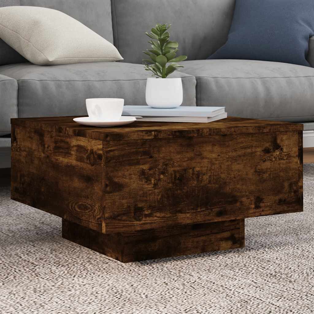 furnicato Couchtisch Moderner 55x55x31 cm in Räuchereiche, Holzwerkstoff (1-St), Stabiler Beistelltisch mit feuchtigkeitsbeständiger Oberfläche