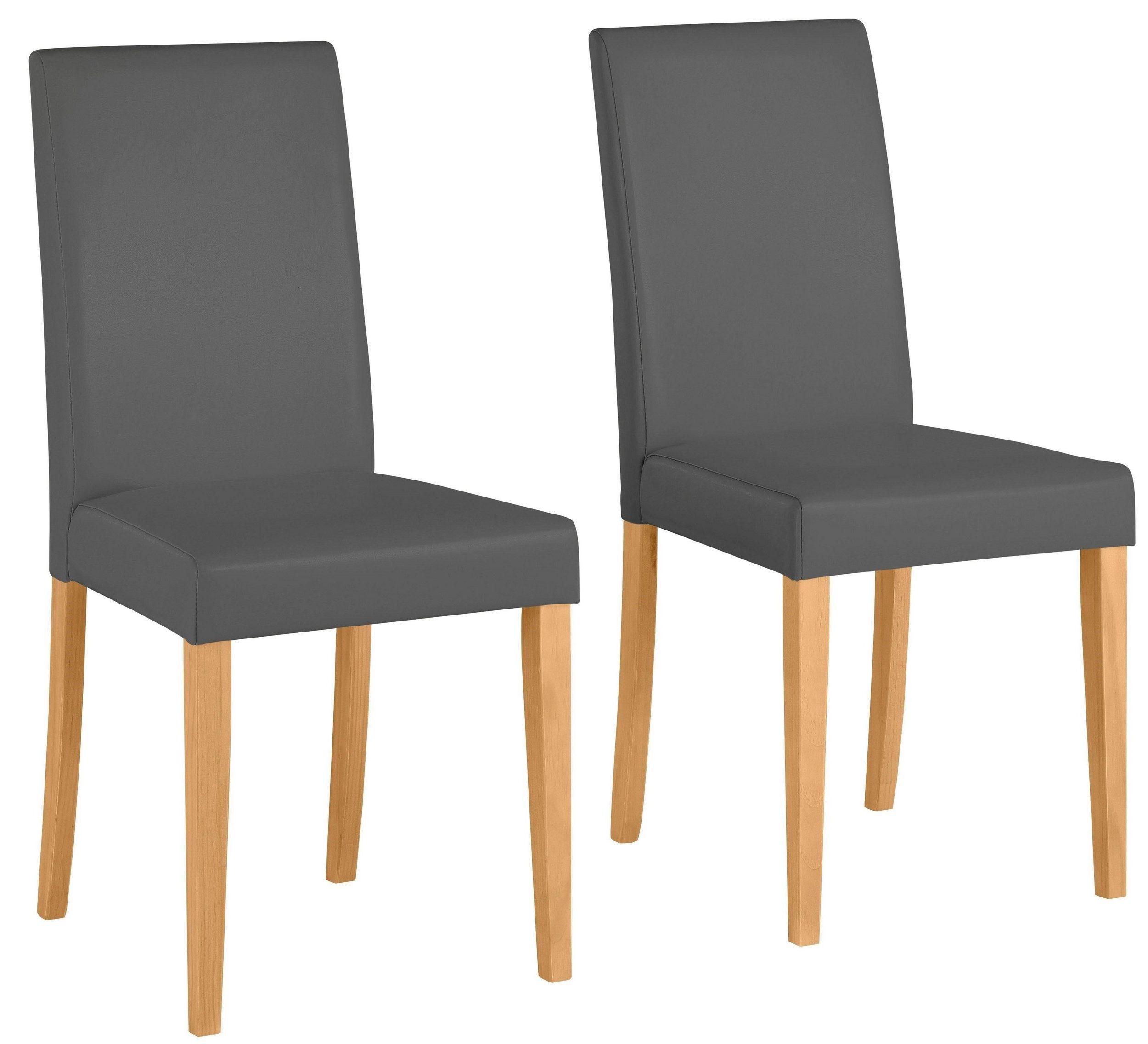 loft24 Esszimmerstuhl Lucas (Set, 2 St), Stuhl, Küchenstuhl, Bezug in Lederoptik