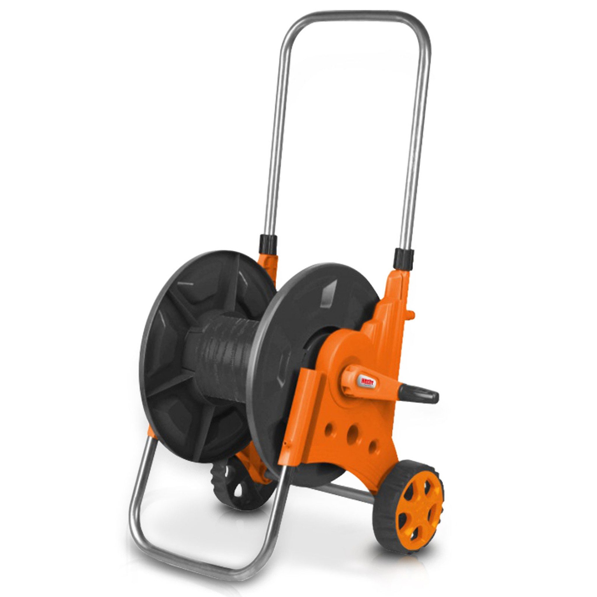 Hecht Schlauchwagen 50 Meter mit 1/2" Durchmesser Schlauchaufroller, witterungsbeständig, Schlauchanschlussstücke