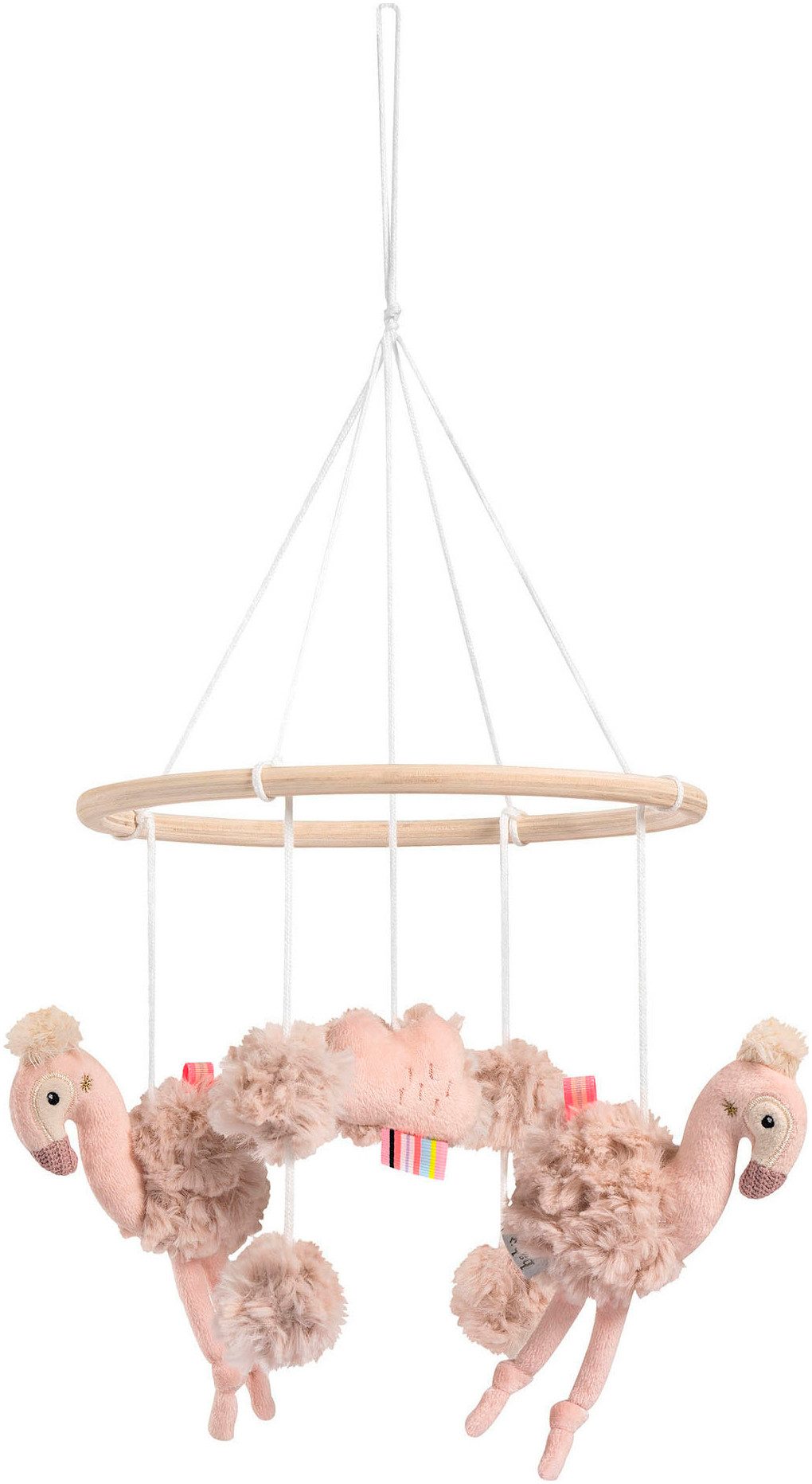 Fehn Mobile Lazy, Crazy & Pink, Holz-Mobile Flamingo