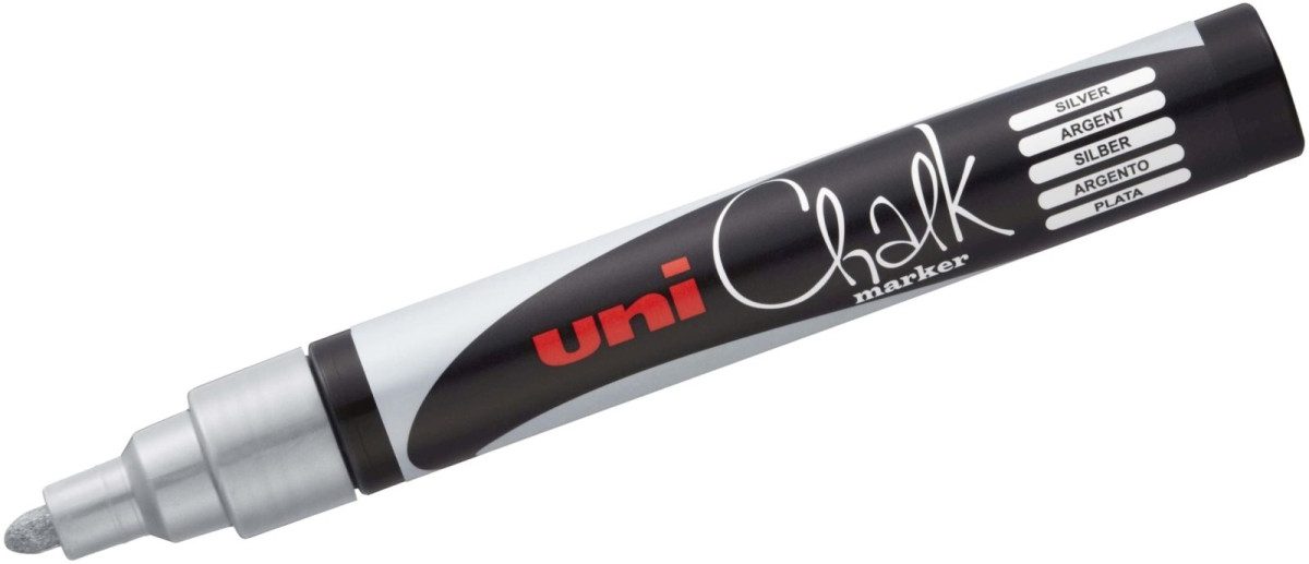 uni-ball Whiteboard Marker Kreidemarker Uni Chalk PWE-5M 1,8-2,5mm silber