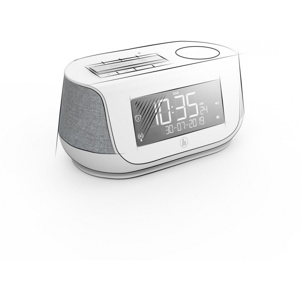 Hama Hama DR36SBT Uhrenradio weiß mit DAB+ und USB-Anschluss. Uhrenradio (FM, DAB, DAB+, Rauschfreier Klang mit DAB)