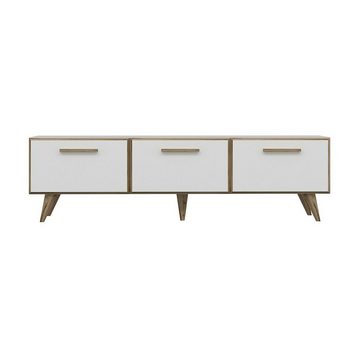 en.casa TV-Schrank Brønderslev TV Board 45x160x37cm Weiß