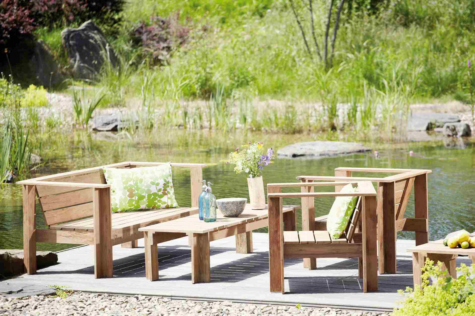 jankurtz Beistelltisch Lounge Batten Beistelltisch aus recyceltem Teakholz, 57 cm