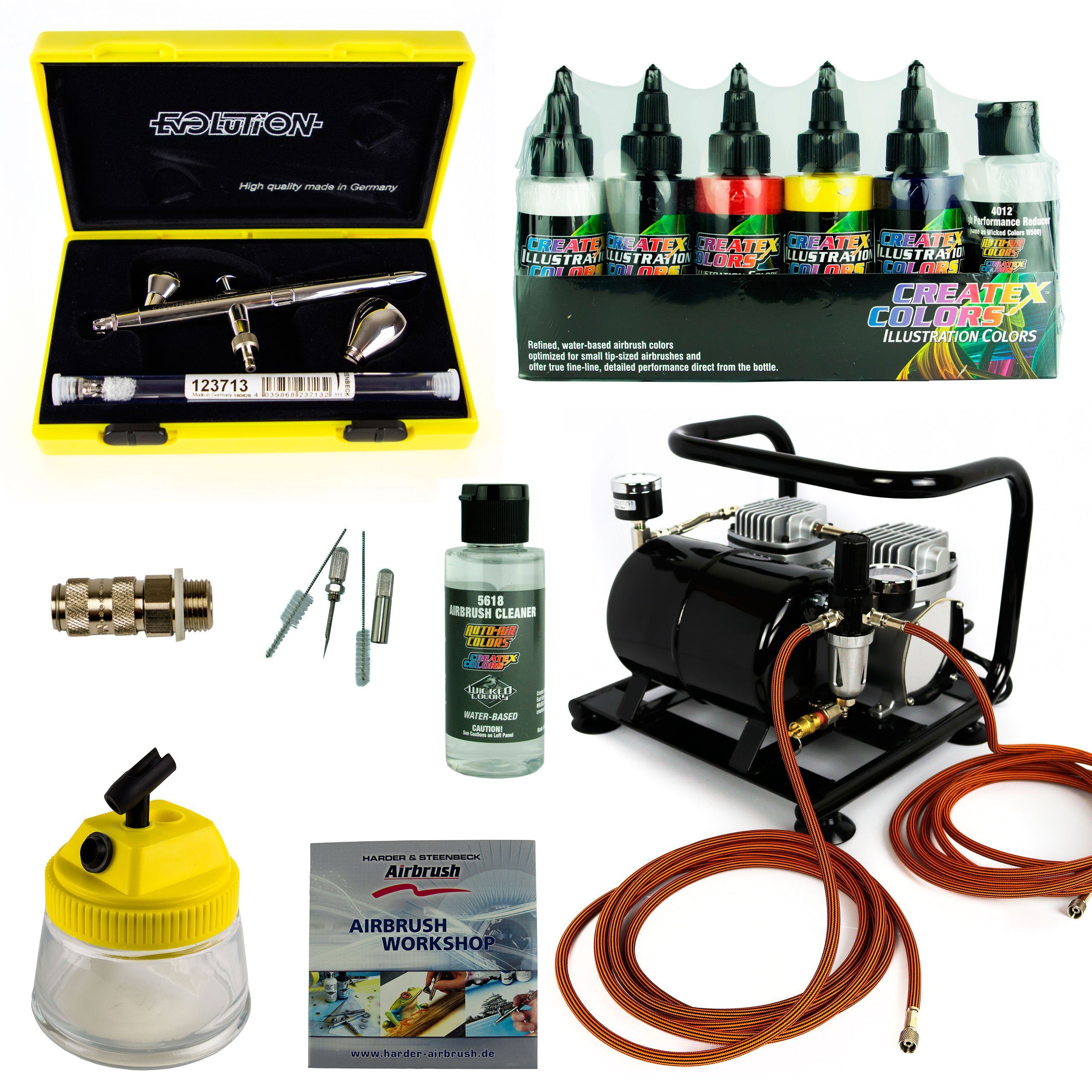 AirbrushCity Druckluftwerkzeug »FineArt Airbrush Set Evolution