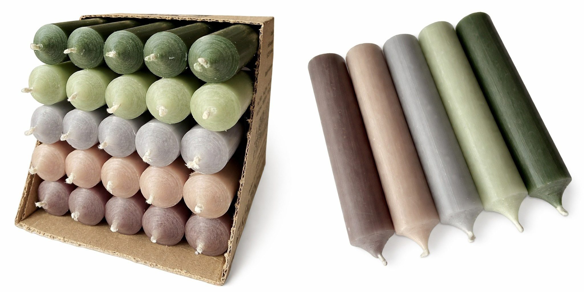 Hahn Kerzenfarm Spitzkerze Otto Stabkerzen Set 25 Stück Set 10, durchgängig gefärbt, RAL Farben, Made in Germany, tropffrei