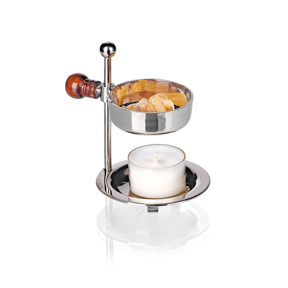 Crottendorfer Räucherstövchen 2047, Weihrauchbrenner, aus Messing, vernickelt