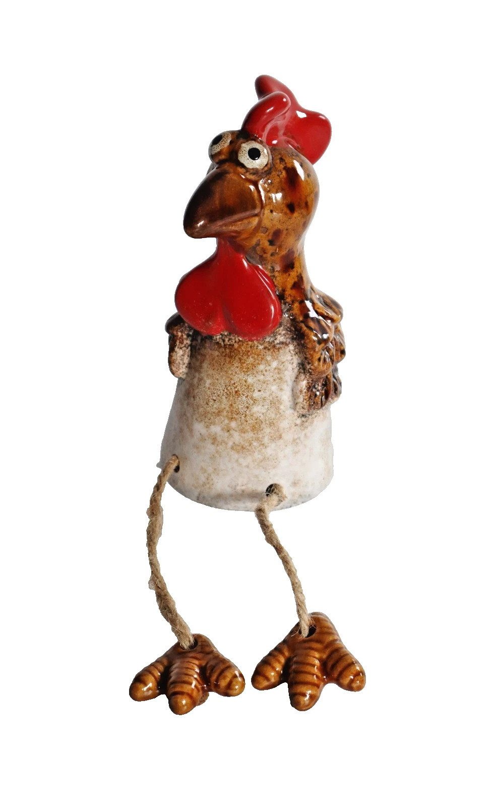 Kaufhaus le petit Kantenhocker Kantenhocker Hahn Huhn Keramik Gartenstecker Deko Tier Skulptur Figur, Vogel Zaunhocker Zaunsitzer Dekofigur Dekoskulptur Dekoobjekt