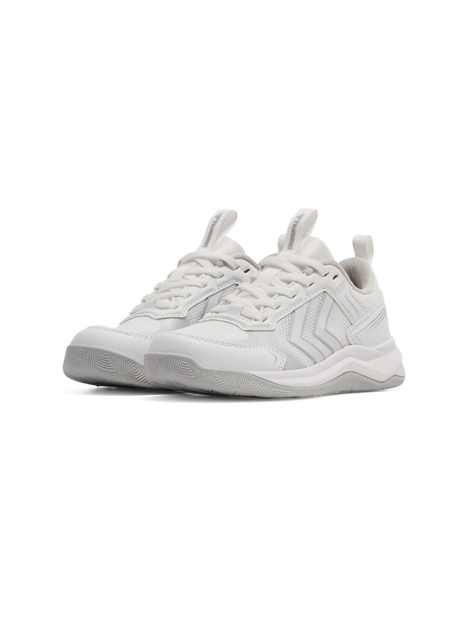 Hallen-Indoorschuhe Power Stable LC weiss Kinder Badmintonschuh