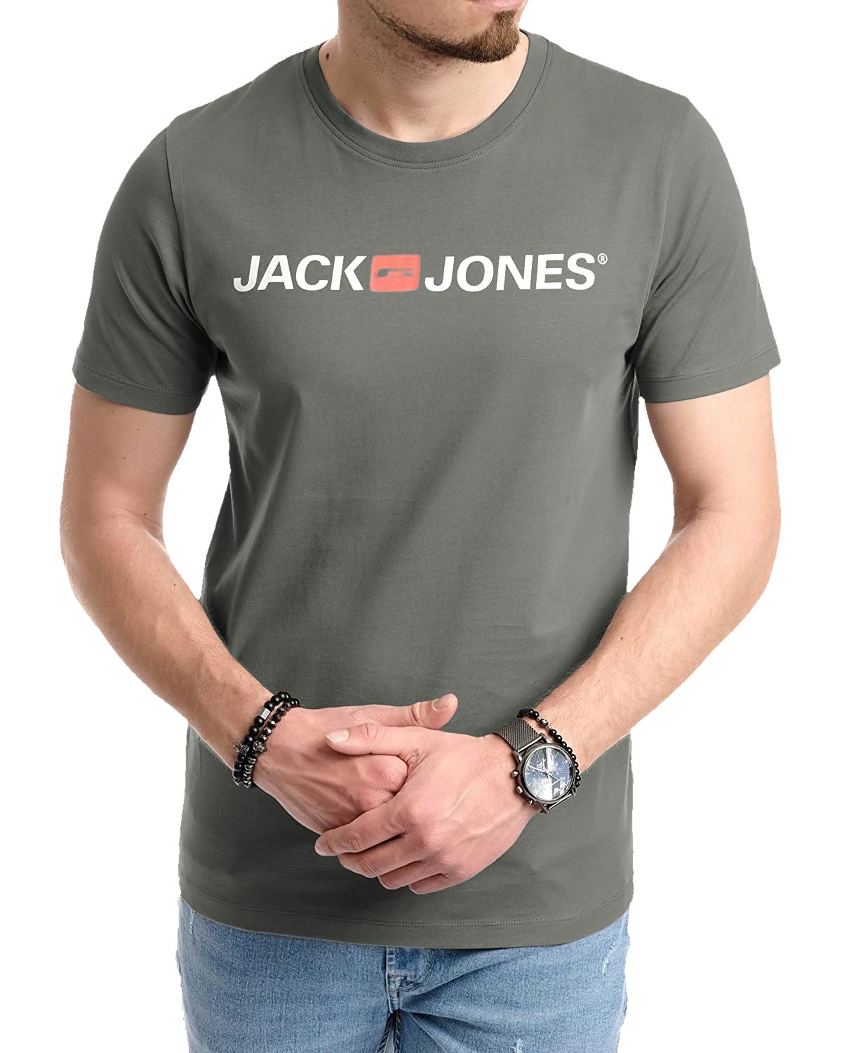 Jack & Jones Print-Shirt Bedrucktes T-Shirt aus Baumwolle (5er-Pack)