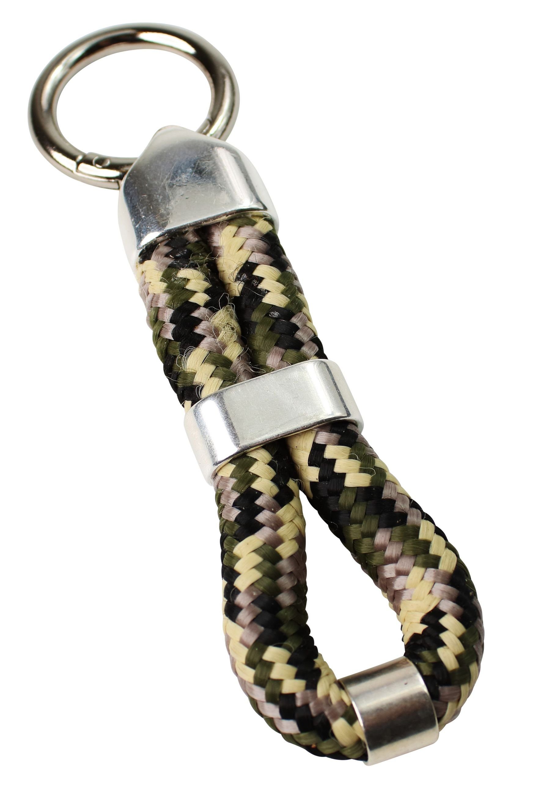 FRONHOFER Schlüsselanhänger 18841, Schlüsselanhänger mit in Zierteilen Seil und softem Farben Khaki tollen