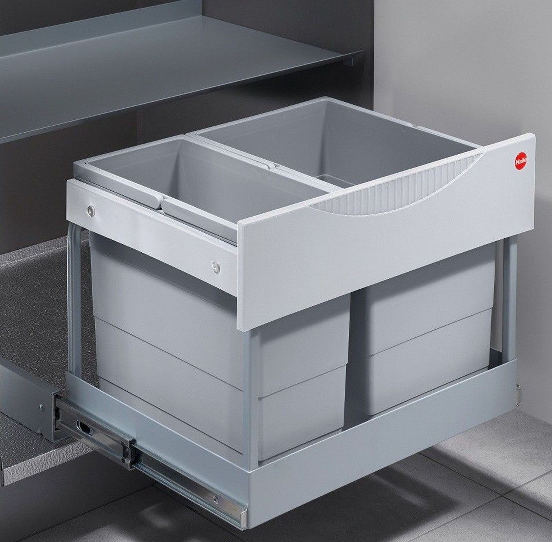 Hailo Einbaumülleimer Hailo Tandem Mülleimer Küche Einbau 60cm Schrank Grau Ausfahrautomatik, siehe Beschreibung