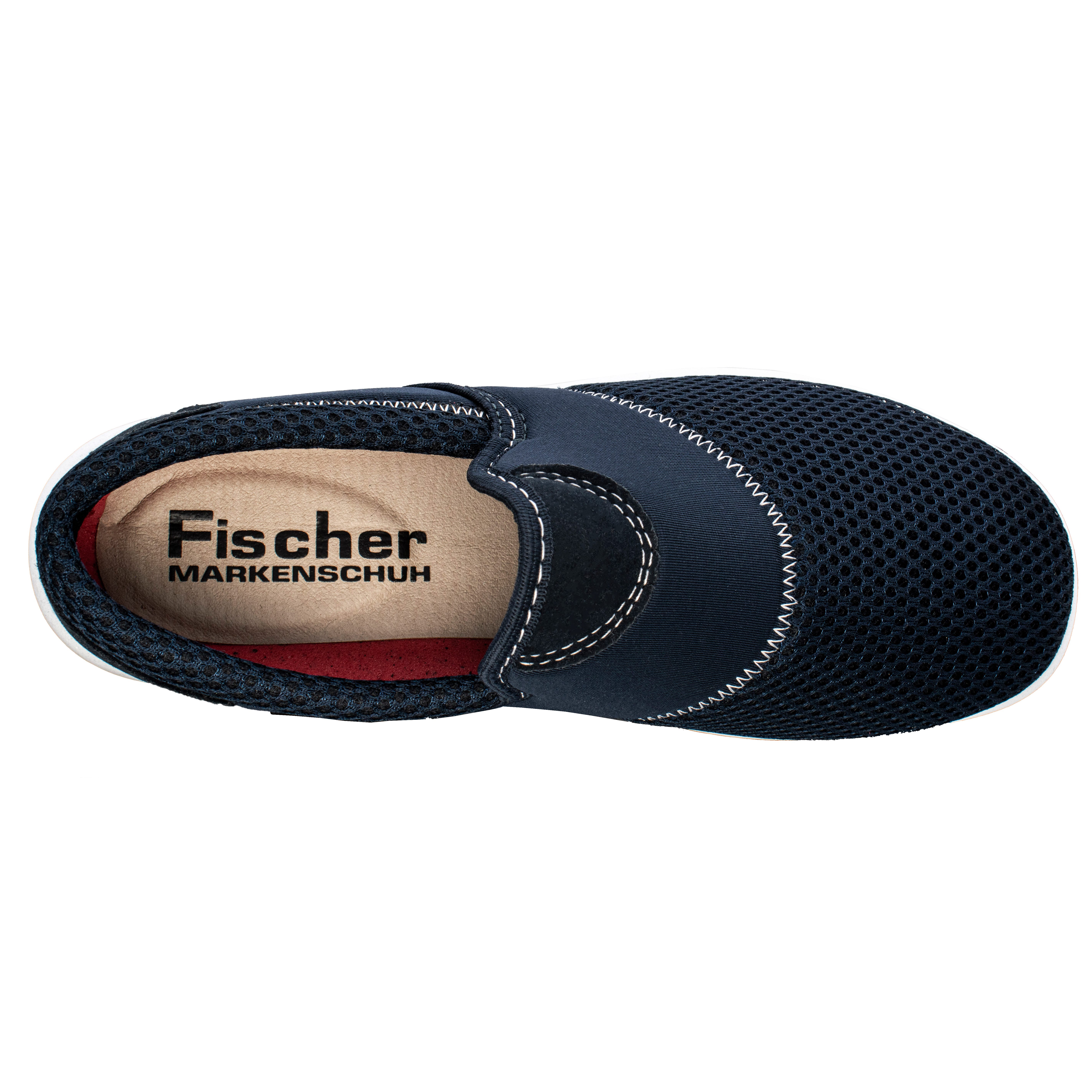 Fischer-Markenschuh Ortho Aktiv Slipper aus Mesh, mit Microtexfutter, Weite H, Einlegesohle herausnehmbar