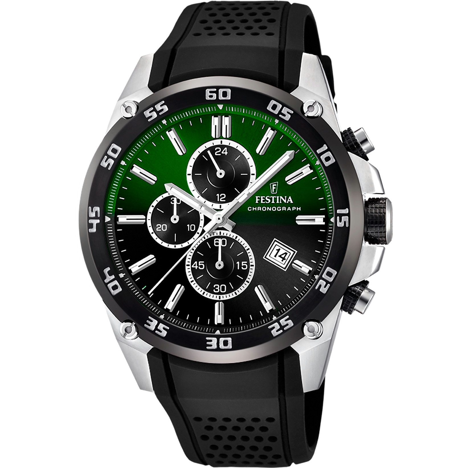 Festina Chronograph F20330/B Herrenarmbanduhr – Silikonarmband, Grün-Schwar günstig online kaufen