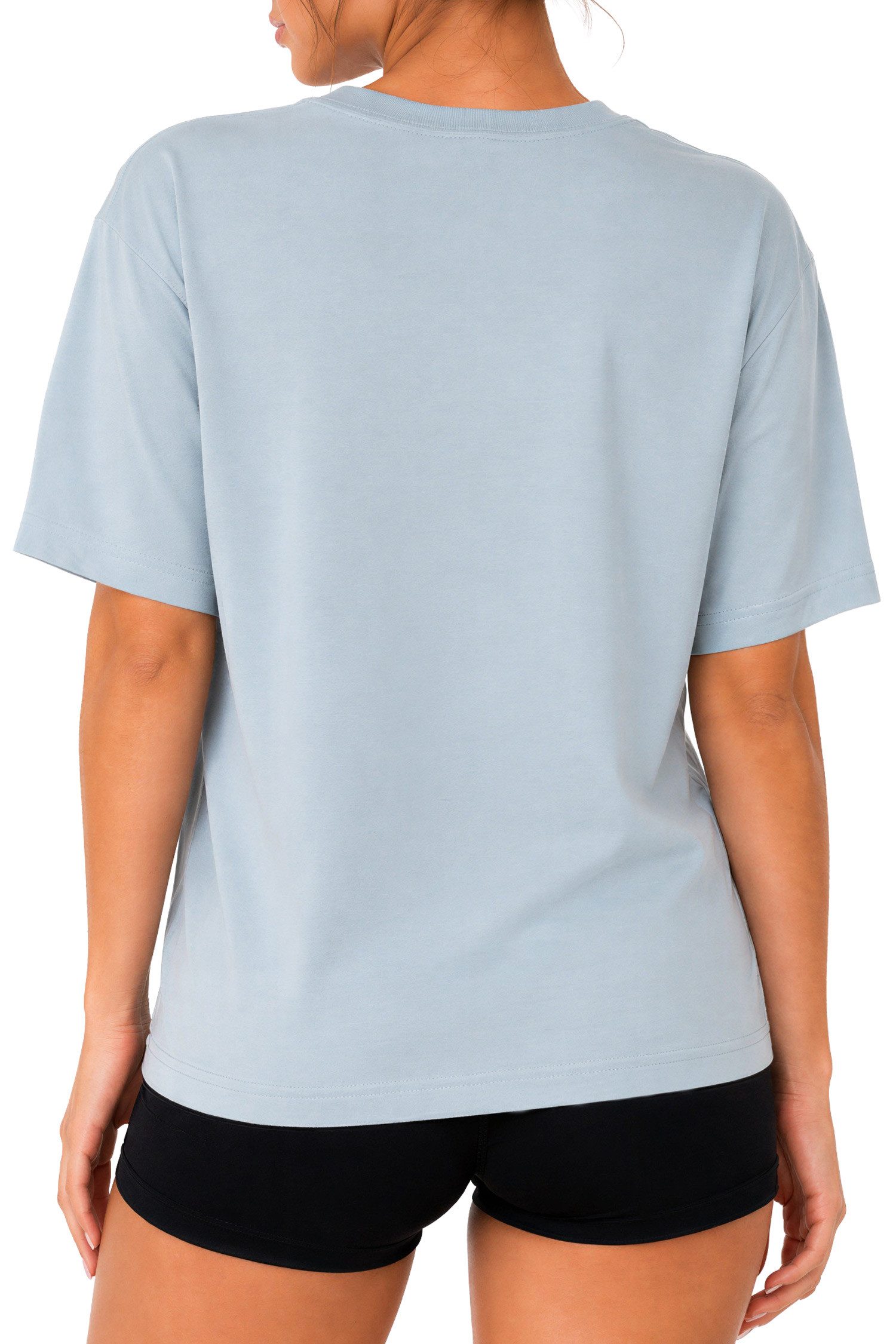 Reichstadt T-Shirt Damen Regular Fit Kurzarmshirt Shoulder Drop 25RSW071 Weich fließendes Baumwolljersey, formstabiler Rippbund