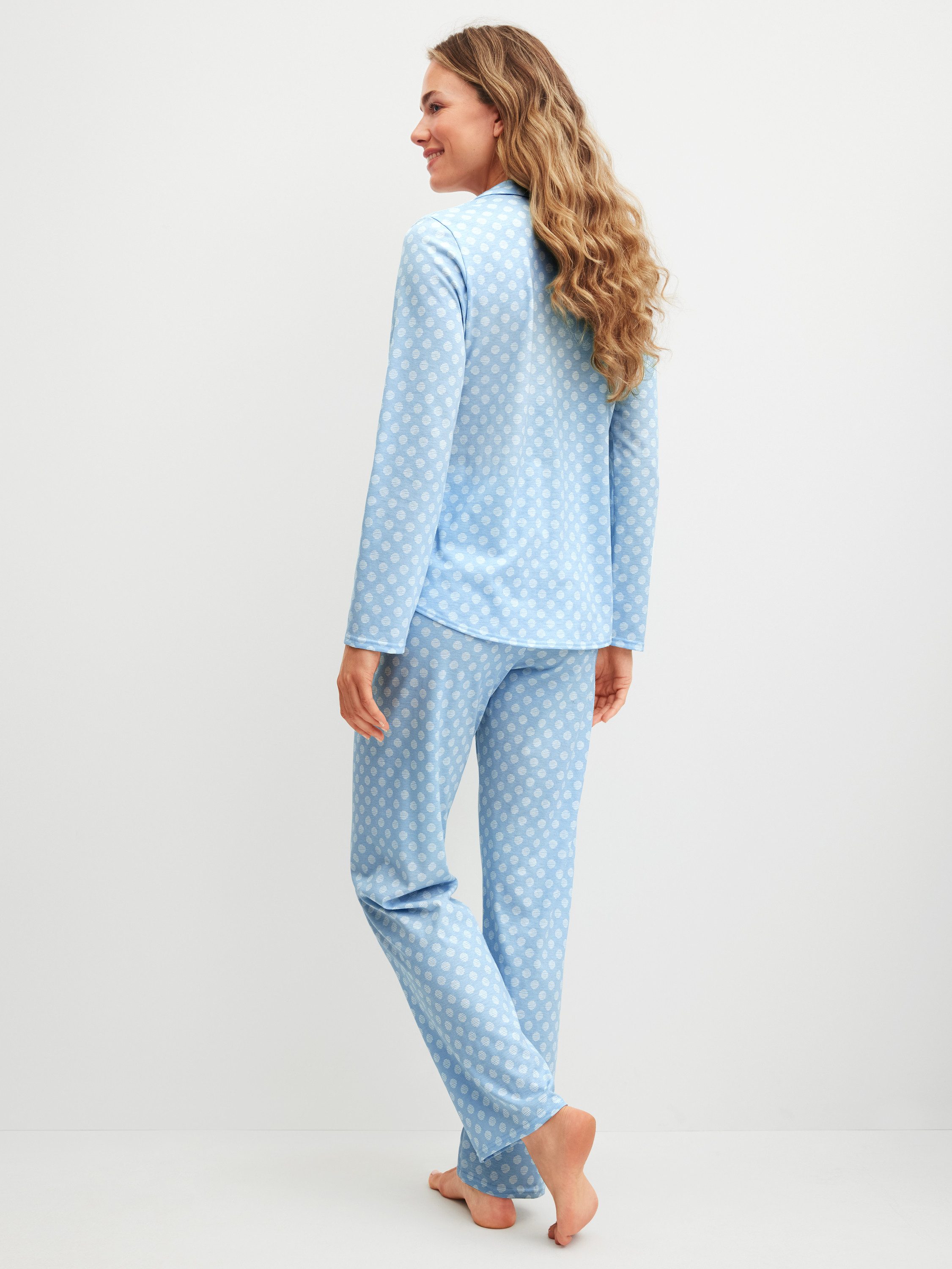 CALIDA Pyjama Lovely Nights Damen (2 tlg) 100% Baumwolle, atmungsaktiv, pflegeleicht, elastischer Hosenbund