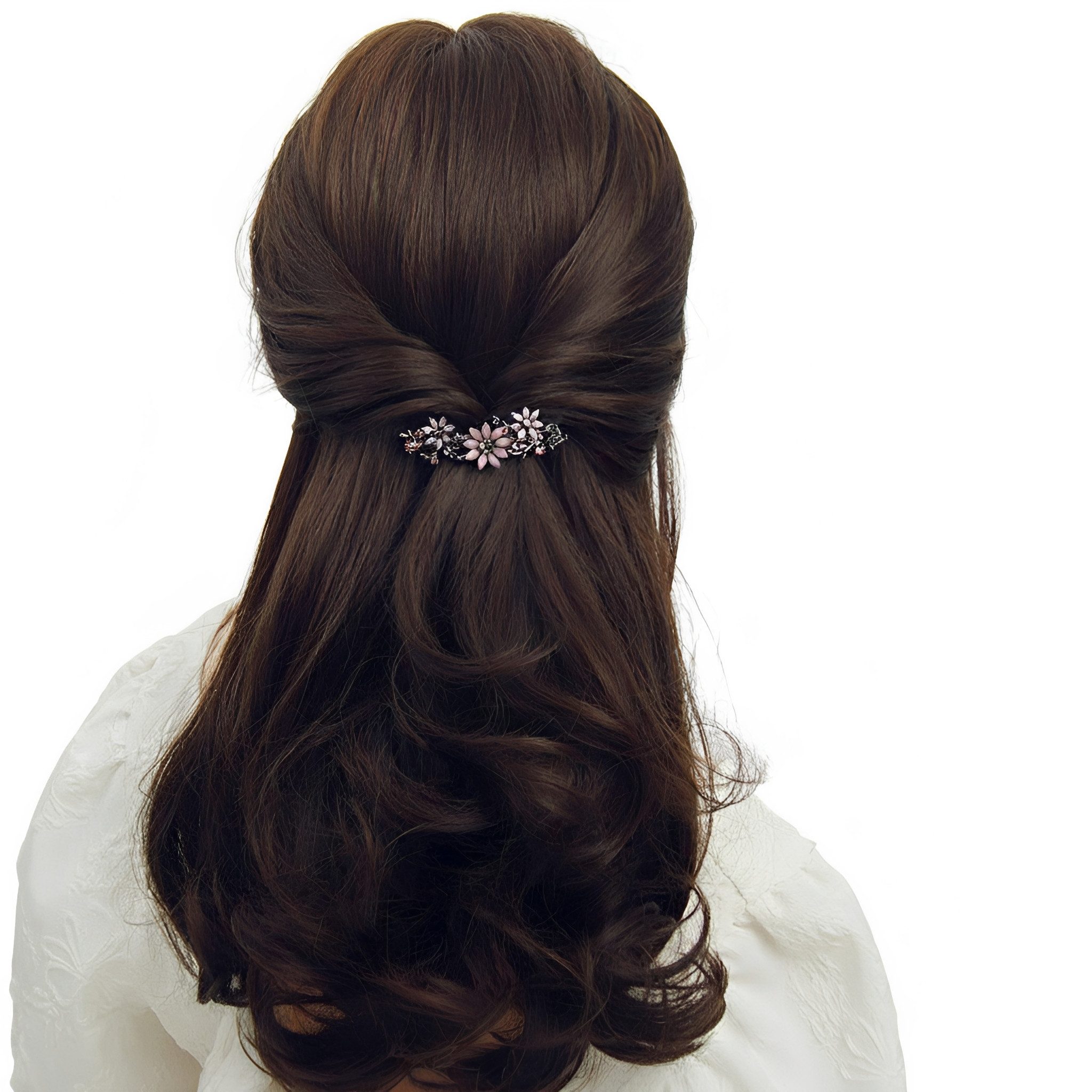 The Beauty House Haarspange Elegante Haarspange mit floralen Details und funkelnden Steinen, – stilvolles Accessoire für jeden Anlass
