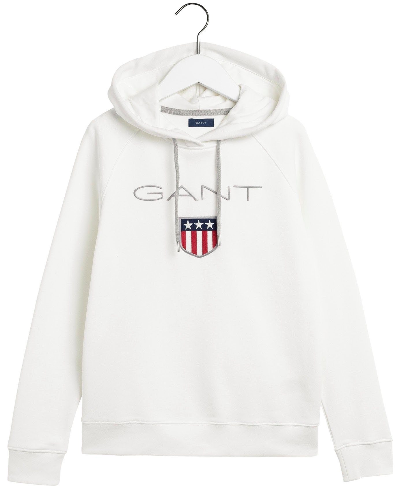 Gant Sweatshirt GANT SHIELD SWEAT HOODIE mit großer Label-Applikation vorne