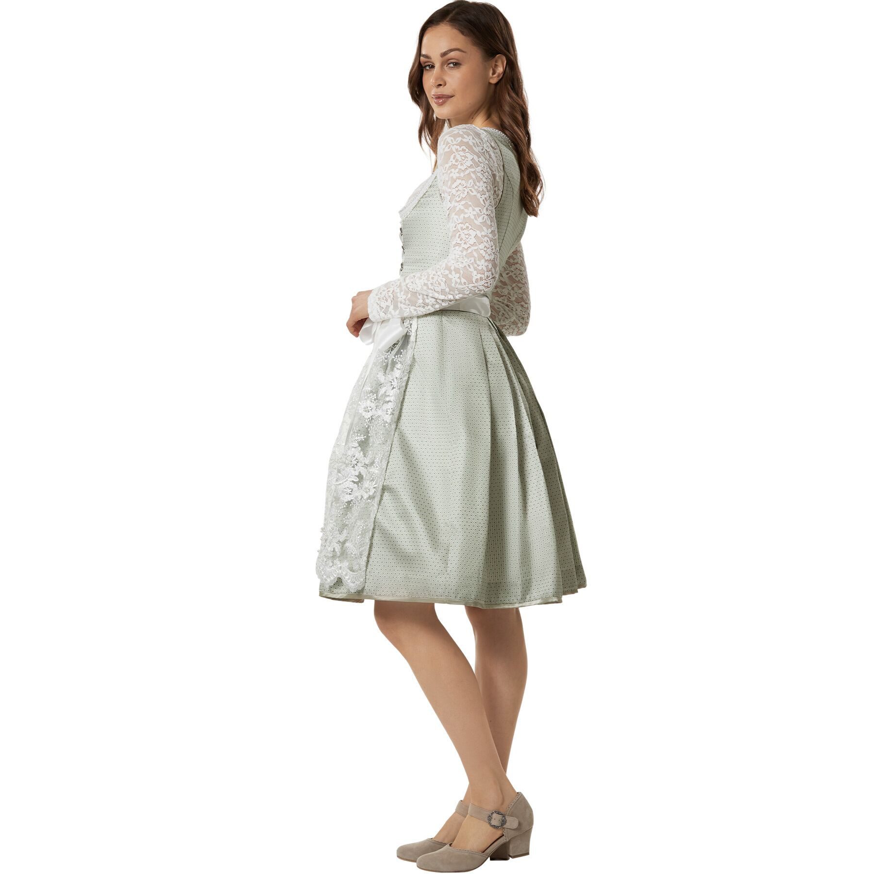 dressforfun Dirndl hochwertiges & elegantes Trachtenkleid Klara Minze (Premium Midi-Dirndl, Gr. 40) Optimal für Oktoberfest, zünftige Feste und traditionelle An – Bild 4 von 5