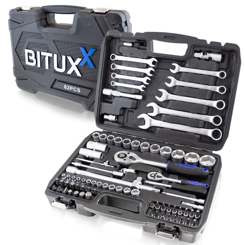 Bituxx Ratsche Ratschenkoffer 82tlg. (MS-13373, 82 St., Ratschen, Secknüsse, Bithalter, Bitstecknüsse)