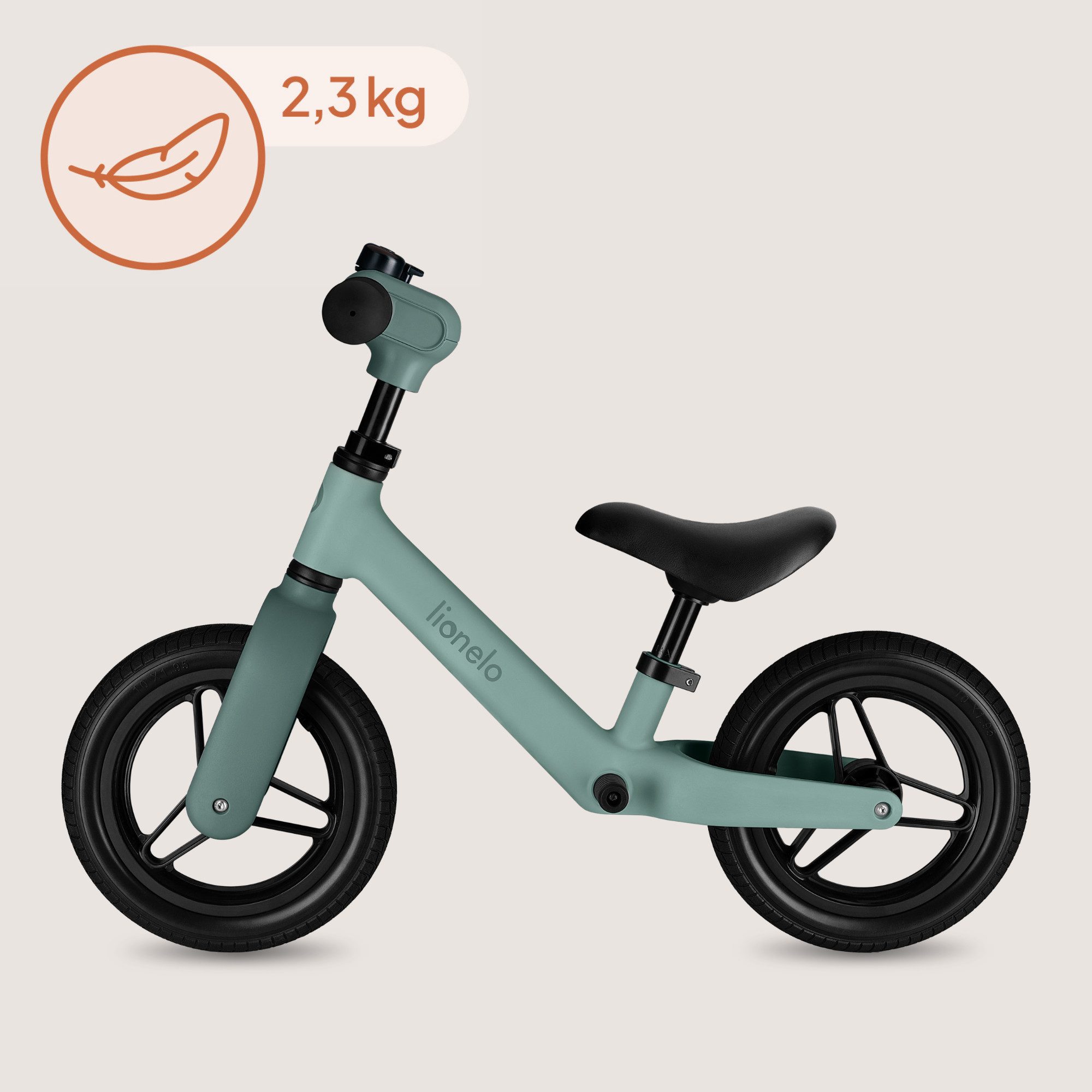 lionelo Laufrad TONI 25 cm Zoll, Leicht/Verstellbar/PU-Räder/120° Lenkerstopp – Bild 5 von 5