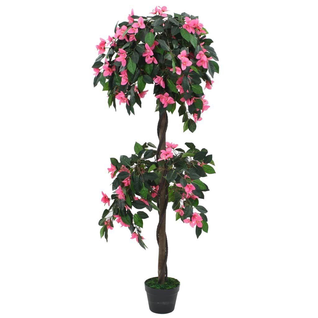Kunstpflanze Künstliche Rhododendron-Pflanze mit Topf 155 cm Grün und Rosa, furnicato, Höhe 155 cm