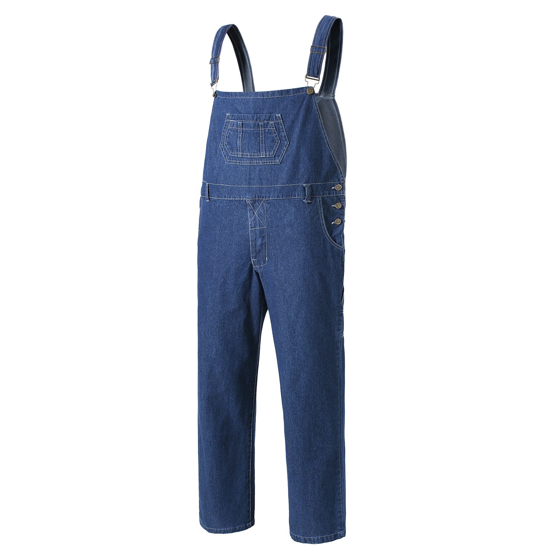 YOUTHUP Jeanslatzhose Herren unifarbige Jeanslatzhose, Overall, lockerer loose fit