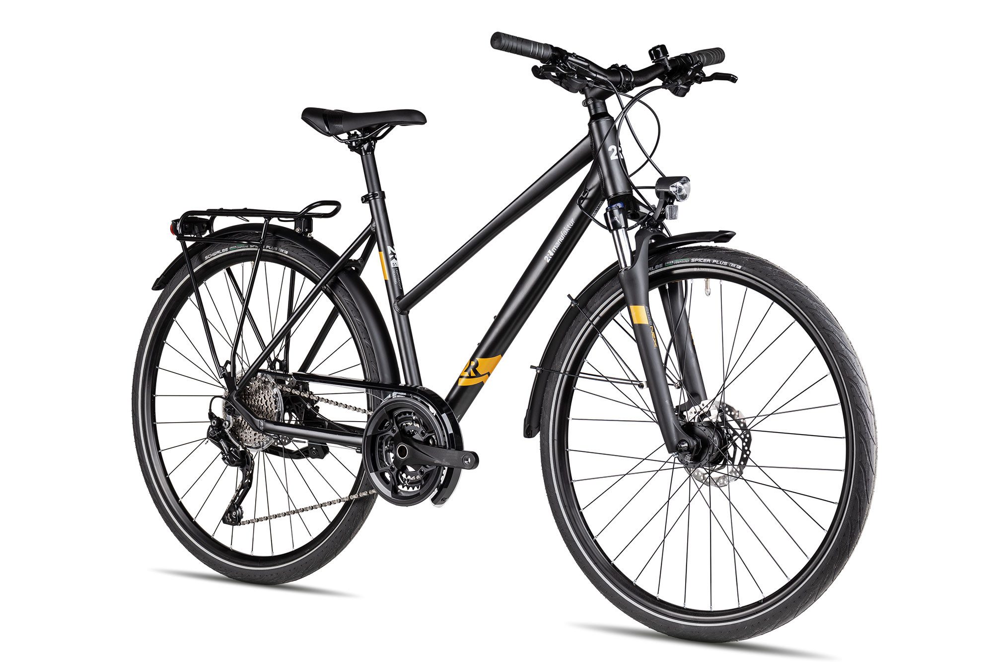 2R Manufaktur Trekkingrad TRS30 Trapez, 30 Gang Shimano RD-T6000 Deore-10 Schaltwerk, Kettenschaltung, Damen Trekkingrad 28 Zoll schwarz/grau