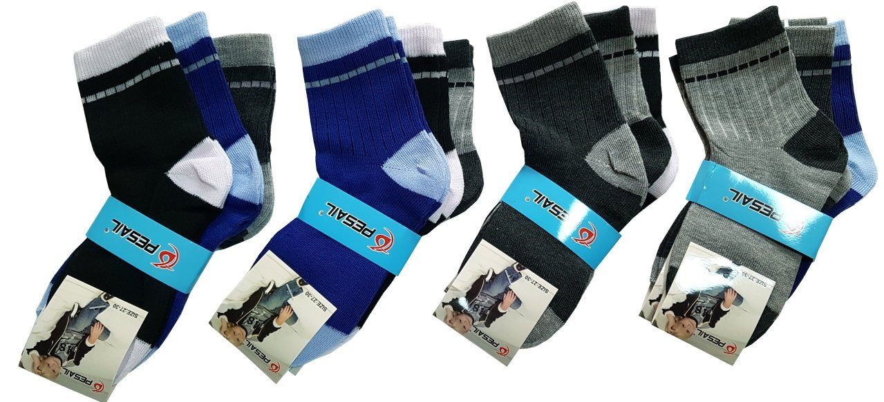 Fashion Boy Freizeitsocken 12 Paar Strümpfe, Jungen Socks SM-0326 Kids Kinder Socken