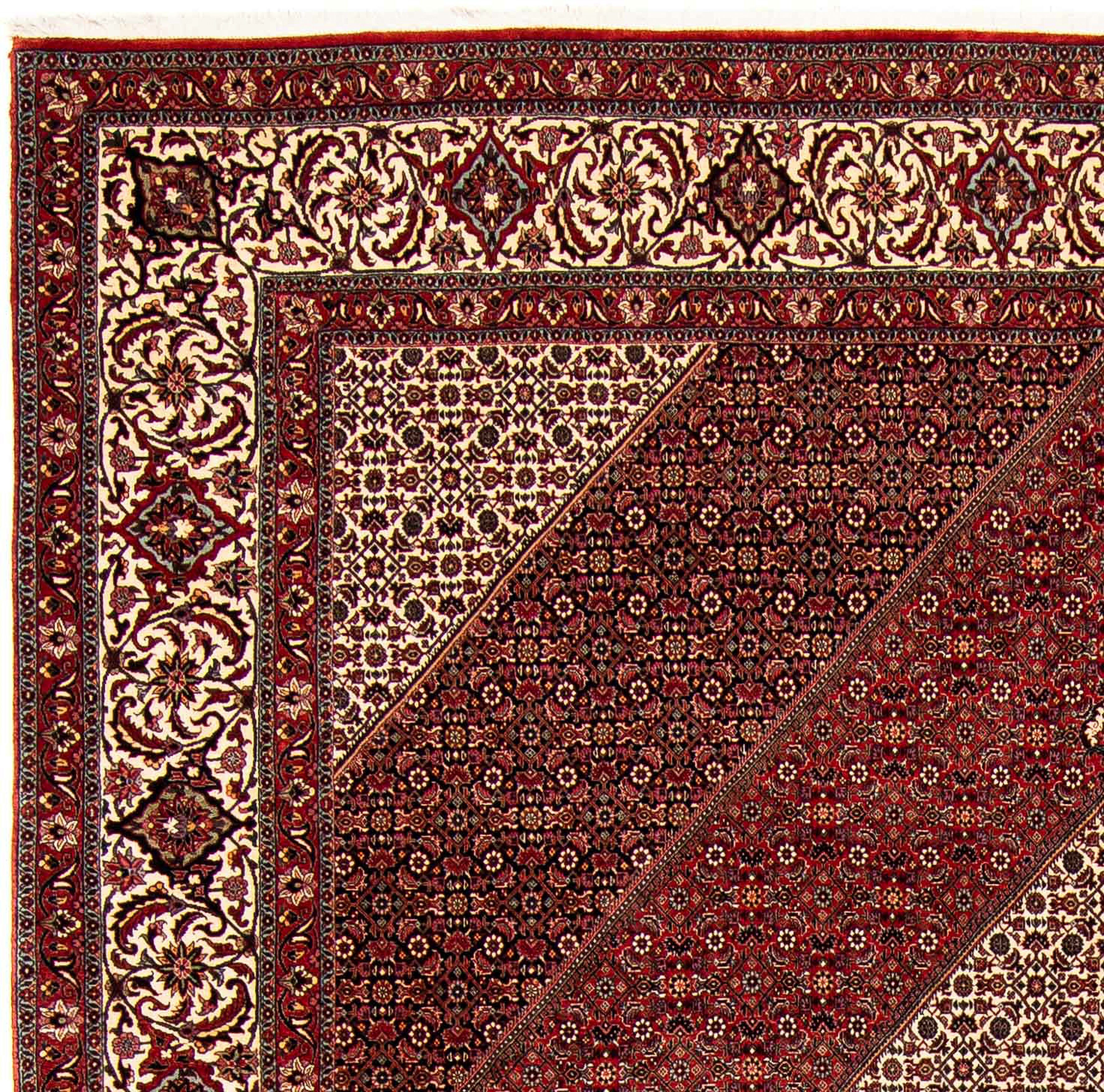 Orientteppich Perser - 397 Einzelstück rechteckig, Bidjar dunkelrot, 15 x mm, cm Handgeknüpft, mit Zertifikat 296 morgenland, - Höhe: Wohnzimmer, 