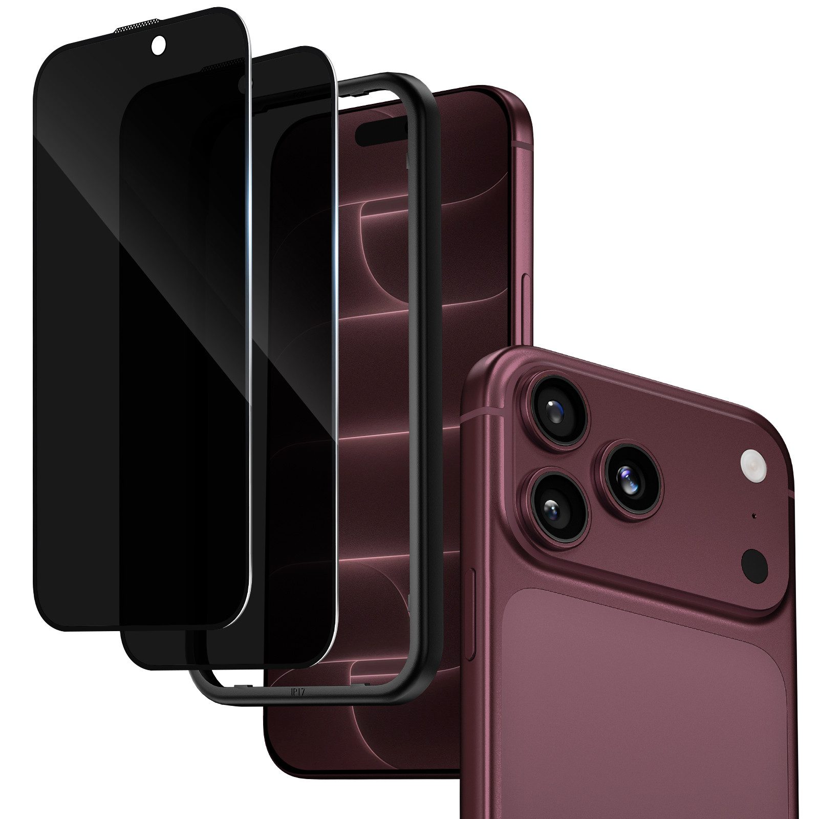 Sytifro Schutzfolie Sichtschutz Panzerglas für iPhone 18 / 17 Serie, Privacy Schutzfolie, (Blickschutz für iPhone 18 Pro Max/iPhone 18 Pro/iPhone 17 Pro Max/iPhone 17 Pro/iPhone 17 Air/iPhone 17/iPhone 16 Plus, 10H Displayschutz, Privacy Blickschutzfolie 28° Sichtschutz), 2 Privacy Glass + 1 Montagerahmen, Premium Panzerfolie
