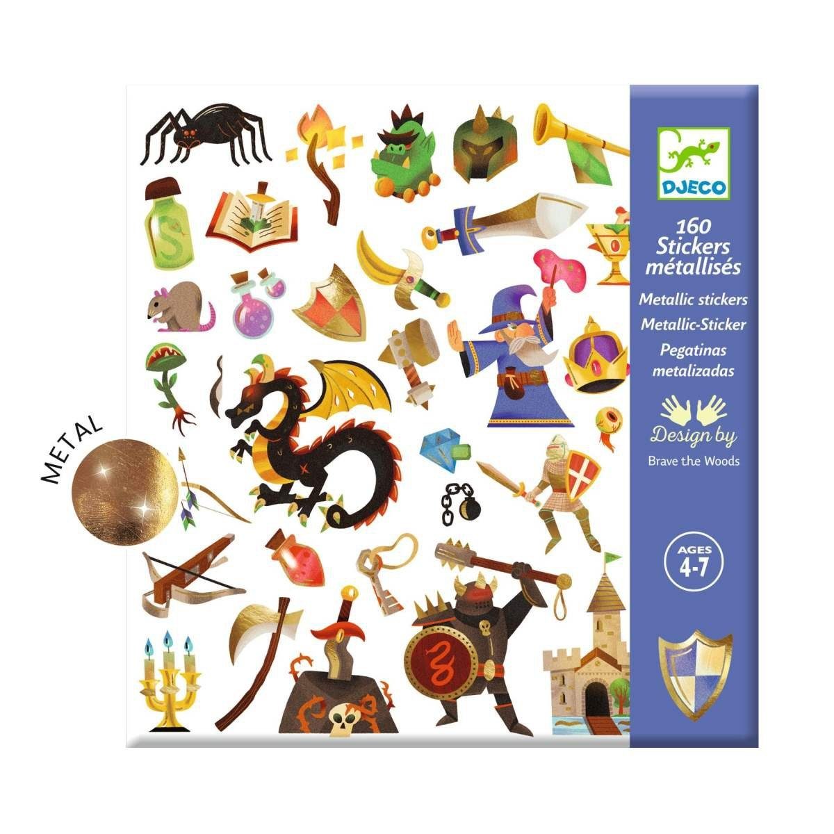 DJECO Sticker 160 DJECO Sticker für Kinder ab 4 Jahren mit tollen Motiven